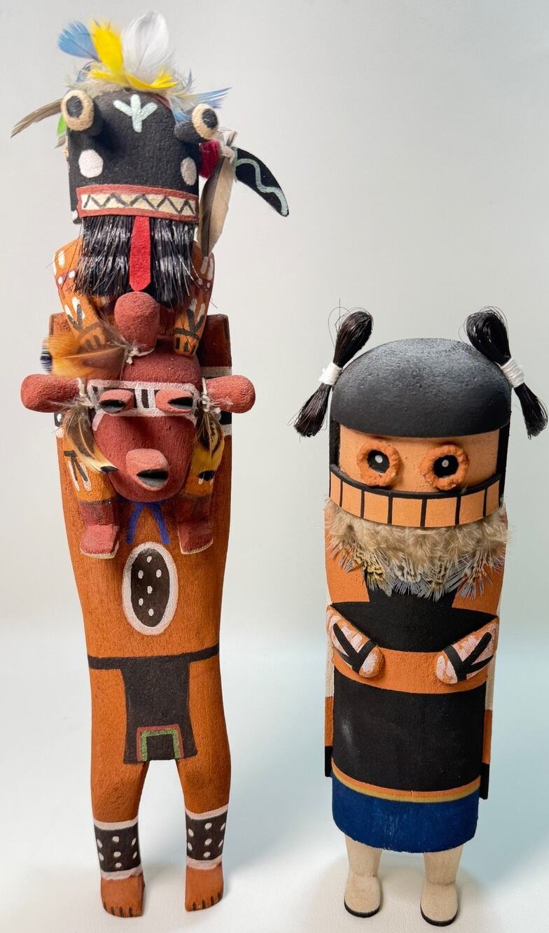 Hopi Old Style Katsina Carving Pair Ryan Gashweseoma Cottonwood Root Kachina